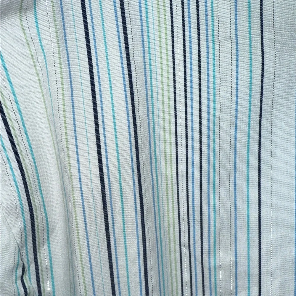 George Women's Striped Blouse - White and Blue shimmery silver stripes - Picture 7 of 10